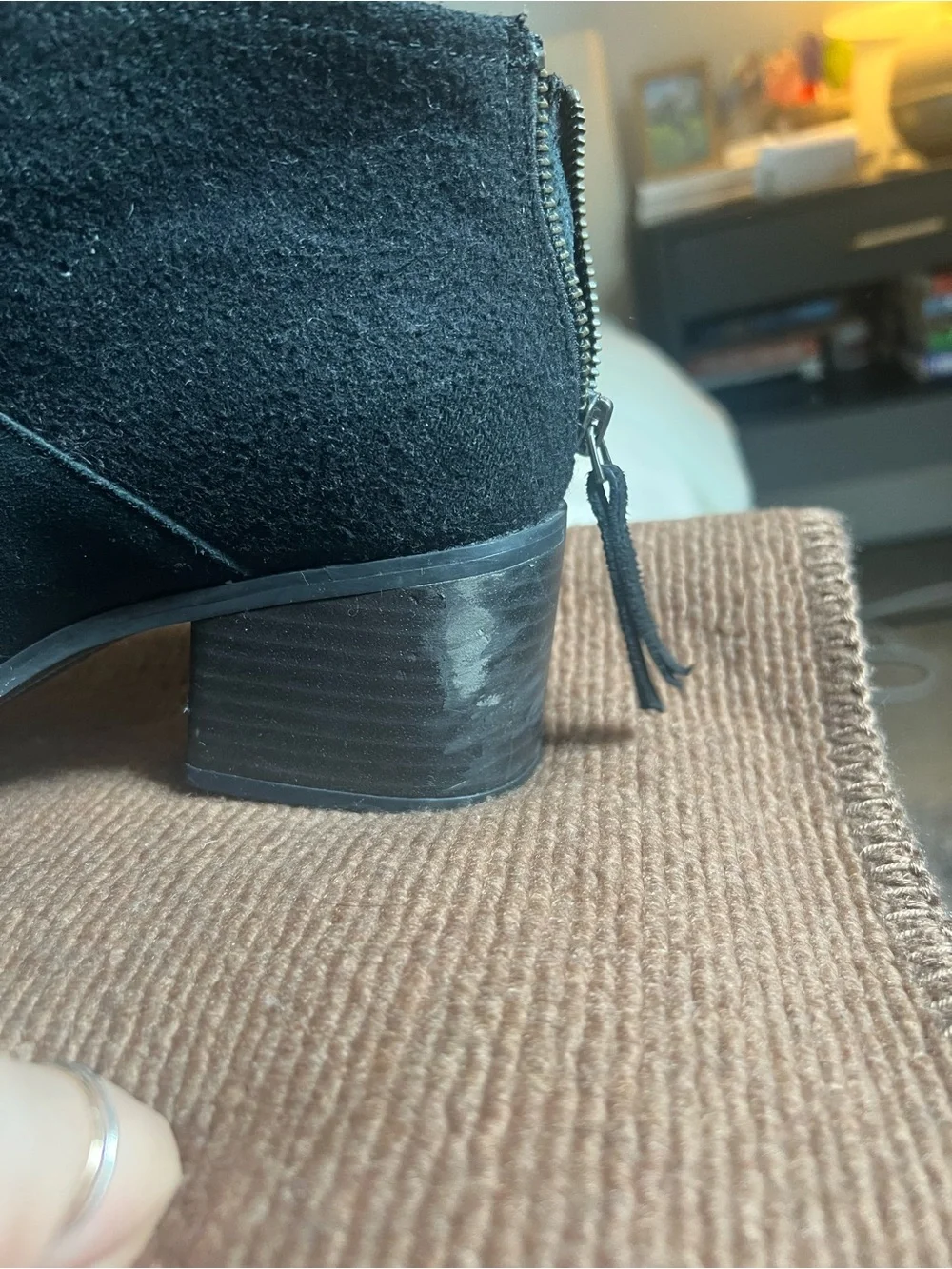 TOMS black heeled booties